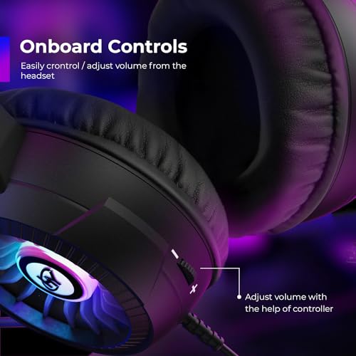 HY HYBEATS USB Over-Ear Wired Gaming Headphone with ANC Mic and 7.1 Surround Sound Gaming Headset | RGB LED | Premium Sound Quality with 50mm Drivers (Black)