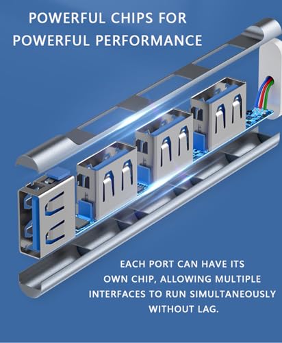 HY C-Type Aluminum USB Hub (4-in-1), Type C Multiport Adapter with 1 x USB 3.0 & 3 x USB 2.0 Ports, up to 5 Gbps High Speed Data Transfer for Laptop, MacBook, PC (Sliver)