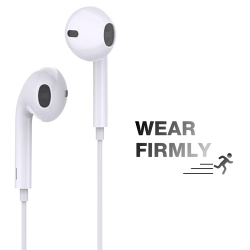 HY Wired Type C Earphones in Ear Earphones with in-line Mic, 14mm Driver, Call Function, Powerful Bass, Comfortable Wired Earphones, Multi-Functional Controller (White)